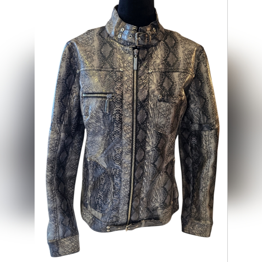 Vertigo Paris Faux Snakeskin Jacket Size Large